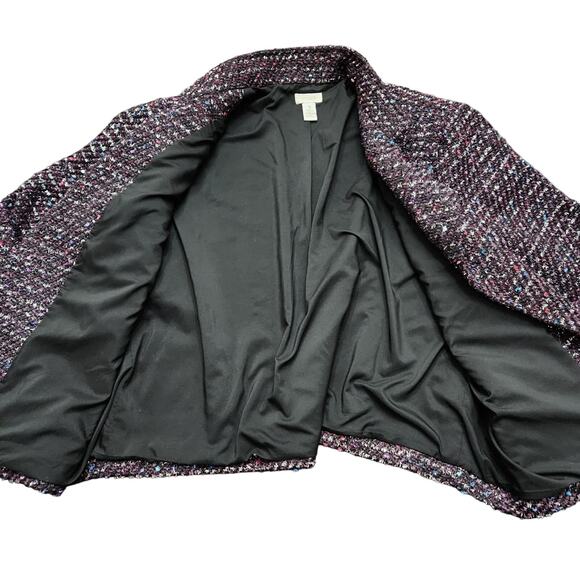 Chico's Boucle Purple Metallic Blazer Size Chicos 3 Women's 16 - Picture 2 of 6